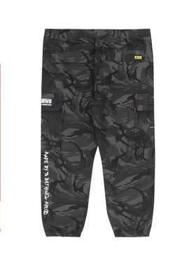 Aape旗舰店男装秋款猿人章字多色花迷彩口袋束脚潮流长裤6828XAI