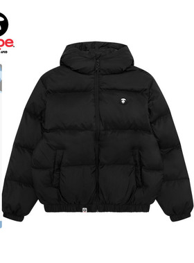 Aape旗舰店男装秋冬小标徽章简约潮流连帽面包羽绒服外套7725XXP