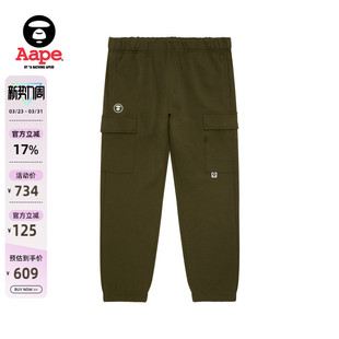 B628XXN 厚长裤 Aape旗舰店男装 秋冬猿人徽章多口袋束脚修身