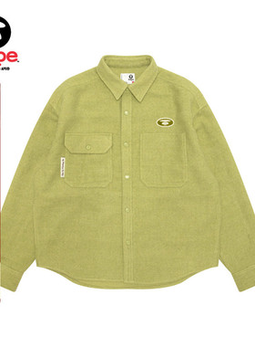 Aape旗舰店男装秋冬猿人刺绣休闲简约潮流翻领长袖衬衫8547XXP