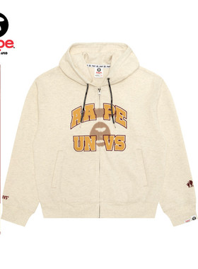 Aape旗舰店女装秋冬字母印花美式校园风潮流卫衣外套D321XAP