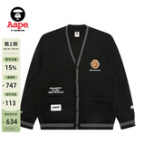 Aape旗舰店男装 外套C374XXP 秋冬猿人军团刺绣薄绒卫衣开衫