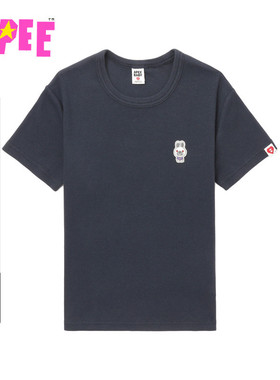 APEE女装秋冬卡通兔子刺绣纯色短袖T恤F188A5P