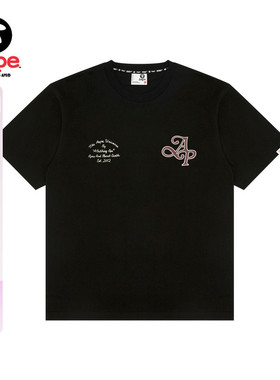 Aape旗舰店男装春夏老花猿人字母印花潮流休闲短袖T恤1629XXO