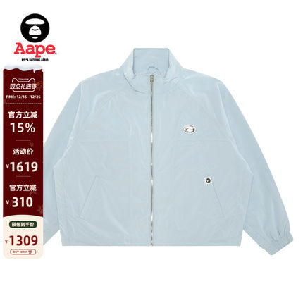 Aape旗舰店女装秋冬猿人徽章字母印花夹克外套7756XXP