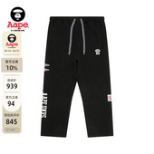 A657XXN 卫裤 Aape旗舰店男装 秋冬猿人徽章字母侧开扣休闲薄绒长裤