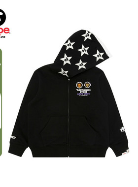 Aape联名BABY MILO STORE童装卡通图案连帽加绒卫衣外套9799XXP