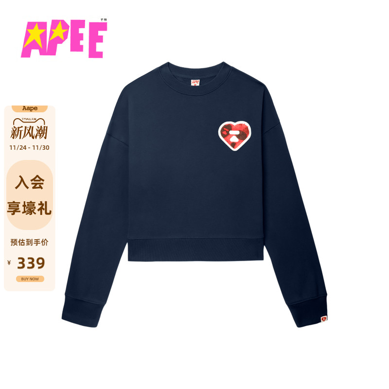 APEE爱心徽章圆领卫衣