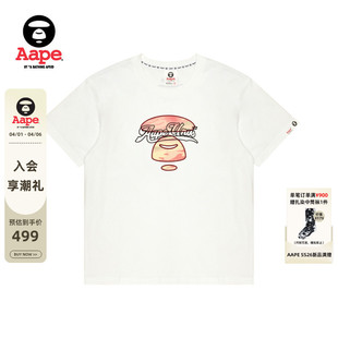 Aape旗舰店女装 T恤1902XXQ 春夏字母刺绣猿人迷彩印花舒适休闲短袖