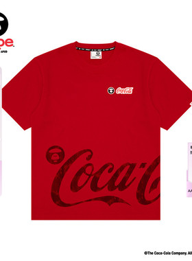 Aape联名可口可乐(COCA-COLA)男装猿人小标徽章短袖T恤9790XXQ