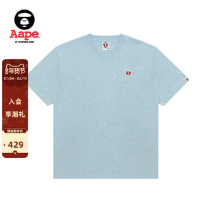 Aape旗舰店男装春夏心型猿人徽章舒适简约休闲圆领短袖T恤1807XBQ
