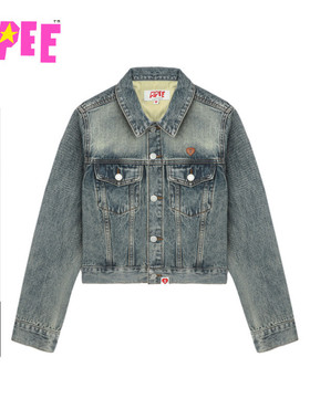 APEE女装秋冬心型标水洗牛仔夹克外套F106B5P