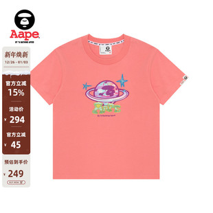 Aape旗舰店女装 T恤1509XXM 春夏星球猿人亮片印花休闲潮流短袖