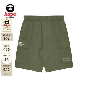 休闲短裤 A667XXM 春夏猿人徽章字母印花多口袋工装 Aape旗舰店男装