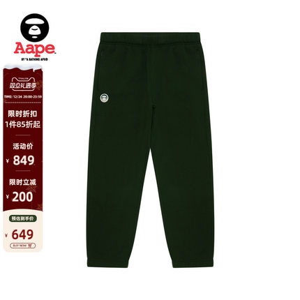 Aape旗舰男装秋冬猿人渐变徽章迷彩口袋潮流休闲厚绒长裤B638XXN