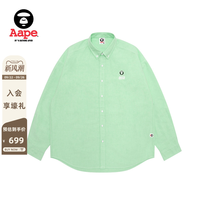 Aape旗舰店小标徽章刺绣翻领衬衫