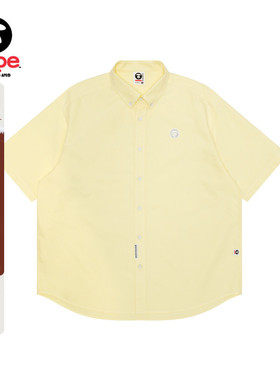 Aape旗舰店男装春夏猿人徽章简约潮流休闲宽松短袖衬衫8516XAO