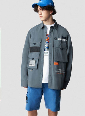 Aape旗舰店男装春夏猿人徽章印花纯色装饰腰带潮流短裤6846XXI