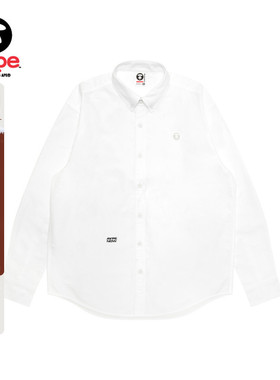 Aape旗舰店男装秋冬小标徽章休闲简约翻领长袖衬衫8539XXP