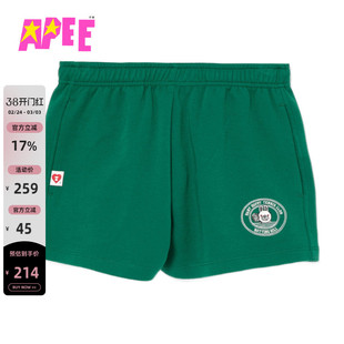 APEE女装春夏心标网球萌兔纯色舒适运动短裤S255A6Q