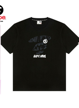 Aape旗舰店男装春季猿人字母印花休闲潮流短袖T恤1753XXP