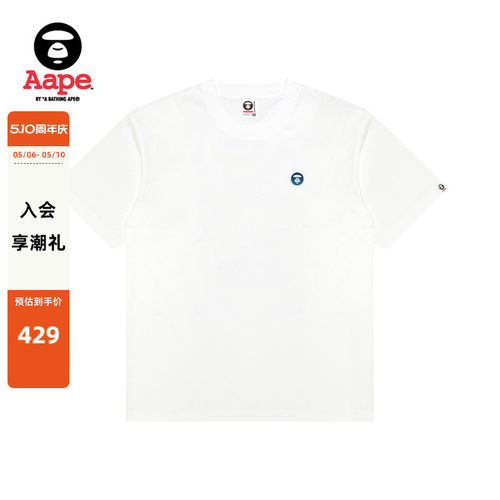 Aape牙刷绣渐变徽章凉感短袖T恤