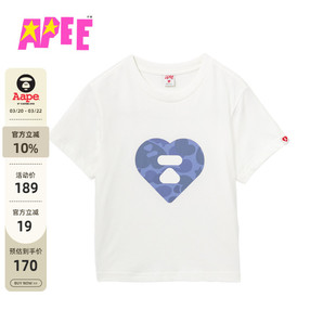 APEE女装春夏心型迷彩图案印花短袖T恤S489A6Q