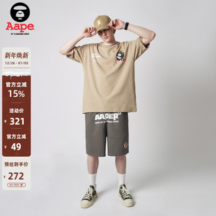 Aape旗舰店男装 A607XXK 春夏字母印花猿人小章舒适短裤