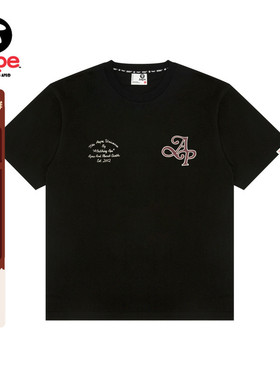 Aape旗舰店男装春夏老花猿人字母印花潮流休闲短袖T恤1629XXO