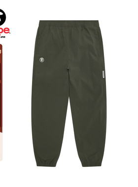 Aape旗舰店男装25春夏猿人徽章纯色简约潮流休闲束脚长裤B664XXO