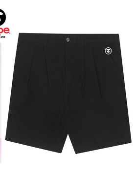 Aape旗舰店男装春夏猿人徽章字母印花纯色简约休闲短裤6843XXI