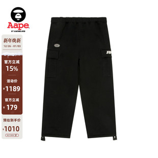 Aape旗舰店男装 B643XXN 秋冬猿人字母徽章大口袋嘻哈厚绒休闲长裤