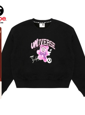 Aape旗舰店女装秋冬猿人小熊图案印花休闲圆领卫衣D322XXP