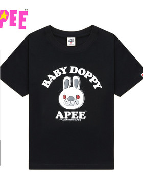 APEE女装秋冬卡通兔子印花短袖T恤F189A5P