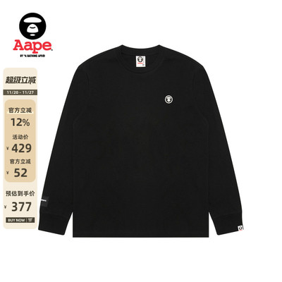 Aape猿人徽章潮流休闲长袖T恤