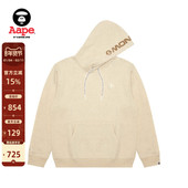 Aape旗舰店男装 秋冬小标徽章简约潮流休闲薄绒连帽卫衣C354XAP