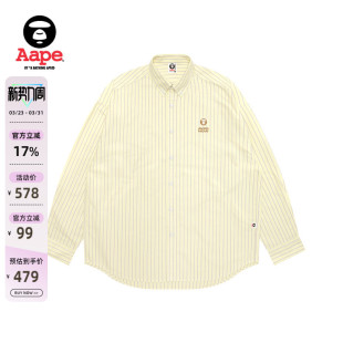 衬衫 小标徽章休闲条纹长袖 8541XXP 春季 Aape旗舰店男装