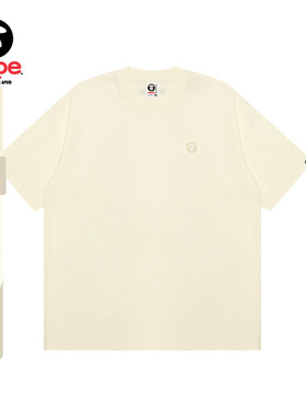 Aape旗舰店男装春夏猿人徽章字母刺绣简约潮流短袖T恤1598XXO