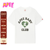 APEE女装 秋冬迷彩心型图案印花短袖 T恤F355A5P