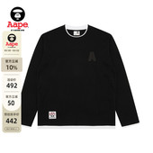 T恤1726XXP 字母刺绣拼接假两件休闲潮流长袖 Aape旗舰店男装 春季