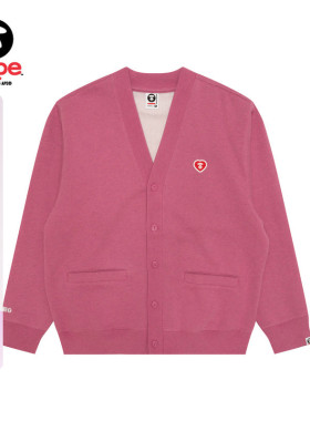 Aape旗舰店男装秋冬爱心徽章简约潮流卫衣开衫外套C353XBP