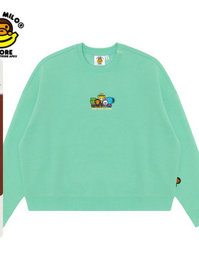 BABY MILO STORE女装秋季卡通动物图案印花圆领卫衣3029XXL