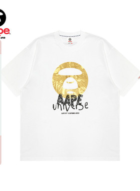 Aape旗舰店男装25春夏猿人烫金印花潮流休闲宽松短袖T恤1648XXO