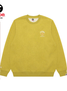 Aape旗舰店男装秋冬爱心猿人徽章简约潮流薄绒圆领卫衣C357XBP