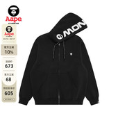 Aape旗舰店男装 小标徽章拉链休闲连帽卫衣外套C358XXP 春季
