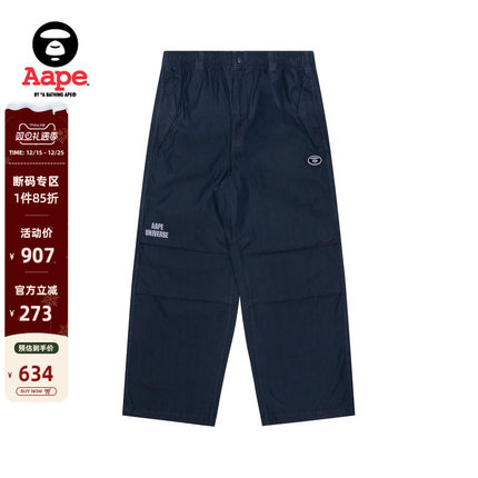 Aape男装春秋猿人字母刺绣大口袋街头潮流水洗休闲裤A679XXM