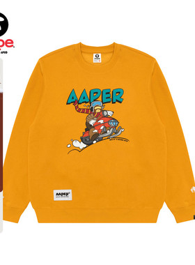 Aape旗舰店男装秋冬猿人军团印花休闲潮流薄绒圆领卫衣C367XXP