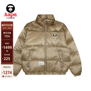 Aape旗舰店男装秋冬猿人徽章休闲简约宽松厚羽绒服外套7595XXN