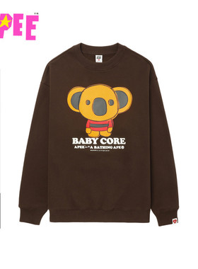 APEE女装秋冬卡通考拉图案印花圆领卫衣F150A5P