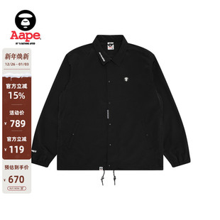 Aape旗舰店男装 25春夏猿人徽章简约潮流红色教练夹克外套7701XXO